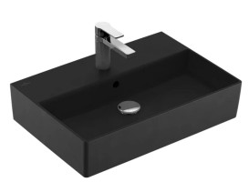 Раковина Villeroy & Boch Memento 2.0 60х42 см с переливом TitanCeram CeramicPlus Ebony (черный матовый) 4A2260S5
