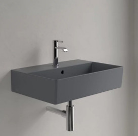 Раковина Villeroy & Boch Memento 2.0 60х42 см с переливом TitanCeram CeramicPlus графит 4A2260I4