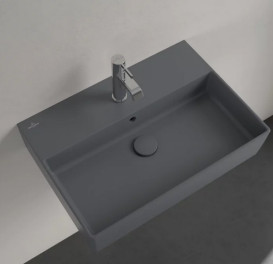 Раковина Villeroy & Boch Memento 2.0 60х42 см с переливом TitanCeram CeramicPlus графит 4A2260I4