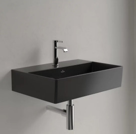 Раковина Villeroy & Boch Memento 2.0 60х42 см без переливу TitanCeram CeramicPlus Ebony (чорний матовий) 4A2261S5