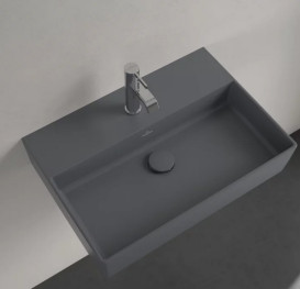 Раковина Villeroy & Boch Memento 2.0 60х42 см без перелива TitanCeram CeramicPlus графит 4A2261I4