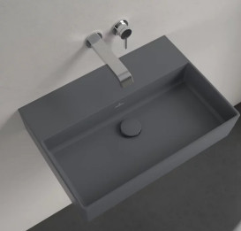 Раковина Villeroy & Boch Memento 2.0 60х42 см без переливу TitanCeram CeramicPlus графіт 4A2263I4