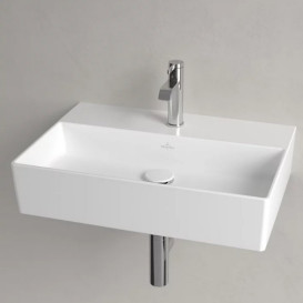 Раковина Villeroy & Boch Memento 2.0 60х42 см без перелива шлифованная TitanCeram CeramicPlus каменный белый 4A226LRW