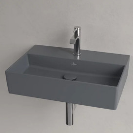 Раковина Villeroy & Boch Memento 2.0 60х42 см без переливу шліфована TitanCeram CeramicPlus графіт 4A226LI4