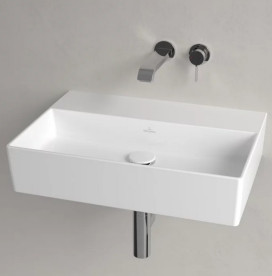 Раковина Villeroy & Boch Memento 2.0 60х42 см без перелива шлифованная TitanCeram CeramicPlus каменный белый 4A226FRW