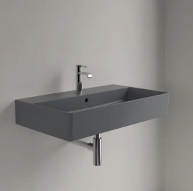 Раковина Villeroy & Boch Memento 2.0 80х47 см із переливом TitanCeram CeramicPlus графіт 4A2280I4