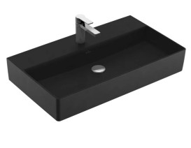 Раковина Villeroy & Boch Memento 2.0 80х47 см без переливу TitanCeram CeramicPlus Ebony (чорний матовий) 4A2281S5