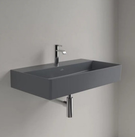 Раковина Villeroy & Boch Memento 2.0 80х47 см без перелива TitanCeram CeramicPlus графит 4A2281I4