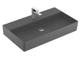 Раковина Villeroy & Boch Memento 2.0 80х47 см без перелива TitanCeram CeramicPlus графит 4A2281I4