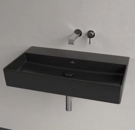 Раковина Villeroy & Boch Memento 2.0 80х47 см без перелива TitanCeram CeramicPlus Ebony (черный матовый) 4A2283S5