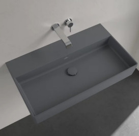 Раковина Villeroy & Boch Memento 2.0 80х47 см без переливу TitanCeram CeramicPlus графіт 4A2283I4