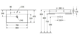 Раковина Villeroy & Boch Memento 2.0 80х47 см с переливом шлифованная TitanCeram альпийский белый 4A228G01