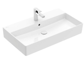 Раковина Villeroy & Boch Memento 2.0 80х47 см з переливом шліфована TitanCeram альпійський білий 4A228G01