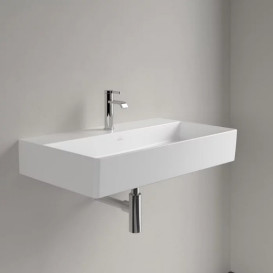 Раковина Villeroy & Boch Memento 2.0 80х47 см без переливу шліфована TitanCeram CeramicPlus кам'яний білий 4A228LRW