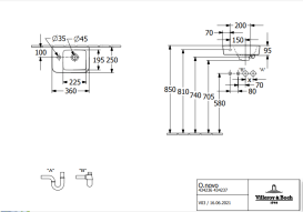 Раковина Villeroy & Boch O.novo 36х25 см санитарная керамика AntiBac CeramicPlus альпийский белый 434236T2