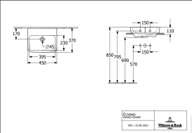 Раковина Villeroy & Boch O.novo 45х37 см шлифованная санитарная керамика альпийский белый 43444JT2