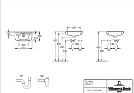 Раковина Villeroy & Boch O.novo 50х25 см санітарна кераміка CeramicPlus альпійський білий 536150R1