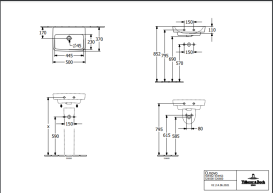 Раковина Villeroy & Boch O.novo 50х37 см санітарна кераміка CeramicPlus альпійський білий 434453R1