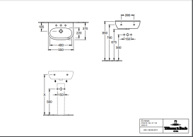 Раковина Villeroy & Boch O.novo 55х37 см санітарна кераміка CeramicPlus альпійський білий  516655R1