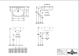 Раковина Villeroy & Boch O.novo 55х45 см санитарная керамика CeramicPlus альпийский белый 516056R1