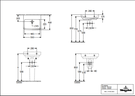 Раковина Villeroy & Boch O.novo 55х46 см санитарная керамика альпийский белый 4A415701