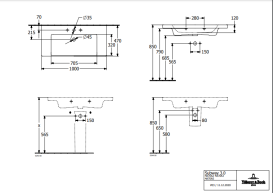 Раковина Villeroy & Boch Subway 3.0 100х47 см TitanCeram CeramicPlus альпийский белый 4A70A5R1