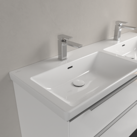 Раковина Villeroy & Boch Subway 3.0 130х47,5 см з переливом TitanCeram CeramicPlus кам'яний білий 4A71D5RW