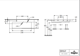 Раковина Villeroy & Boch Subway 3.0 130х47,5 см TitanCeram білий альпійський 4A70D401