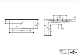Раковина Villeroy & Boch Subway 3.0 130х47,5 см TitanCeram CeramicPlus каменный белый 4A70D3RW