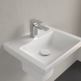 Раковина Villeroy & Boch Subway 3.0 45х37 см санитарная керамика CeramicPlus каменный белый 437046RW