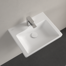 Раковина Villeroy & Boch Subway 3.0 50х40 см санітарна кераміка CeramicPlus кам'яний білий 437051RW