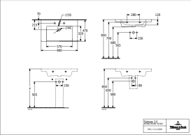 Раковина Villeroy & Boch Subway 3.0 80х47 см TitanCeram CeramicPlus альпийский белый 4A7081R1