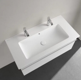 Раковина Villeroy & Boch Venticello 100х50 см с переливом санитарная керамика CeramicPlus каменный белый 4104AKRW