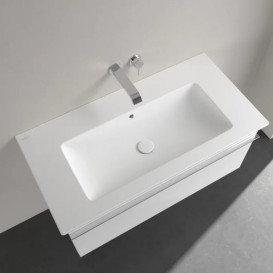 Раковина Villeroy & Boch Venticello 100х50 см с переливом санитарная керамика CeramicPlus каменный белый 4104AJRW