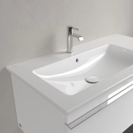 Раковина Villeroy & Boch Venticello 100х50 см чаша слева санитарная керамика CeramicPlus альпийский белый 4134L1R1