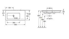 Раковина Villeroy & Boch Venticello 100х50 см чаша слева санитарная керамика CeramicPlus альпийский белый 4134L3R1