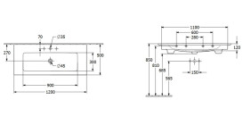Раковина Villeroy & Boch Venticello 120х50 см із переливом санітарна кераміка альпійський білий 4104CL01