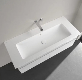 Раковина Villeroy & Boch Venticello 120х50 см с переливом санитарная керамика CeramicPlus каменный белый 4104CJRW