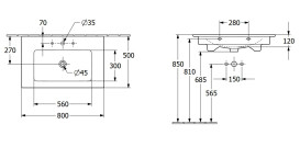 Раковина Villeroy&Boch Venticello 80х50 см з переливом санітарна кераміка CeramicPlus альпійський білий 41048LR1