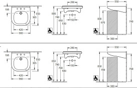 Раковина Villeroy&Boch ViCare 56х55 см без переливу санітарна кераміка CeramicPlus альпійський білий 411956R1