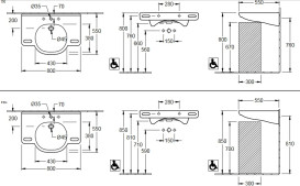 Раковина Villeroy & Boch ViCare 80х55 см с переливом санитарная керамика AntiBac CeramicPlus альпийский белый 412080T2