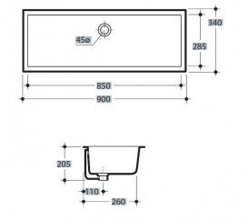 Раковина вбудована знизу Kerasan Slim біла 023001