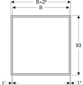 Рама для дзеркальної шафки Geberit One 90 см алюміній чорний матовий 505.843.00.3