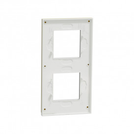 Рамка 2-постовая Schneider Electric Unica New Pure вертикальная алюминий/белый NU6004V80
