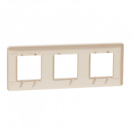 Рамка 3-постовая Schneider Electric Unica New Unica Studio термопластик бежевый NU200644
