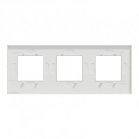 Рамка 3-постовая Schneider Electric Unica New Pure алюминий матовый/белый NU600680