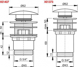 Ravak Сифон д / раковини CLICK CLACK з переливом X01373