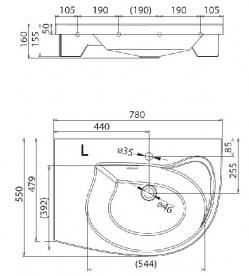 Раковина для ванної підвісна Ravak колекція Rosa Comfort біла XJ8P1100000