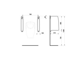 Разделительная перегородка для писсуара Roca Wing 2 сантехническая керамика белый A387093000