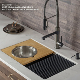 Разделочная доска для кухонной мойки Kraus с дуршлагом из нержавеющей стали KAB-105BB